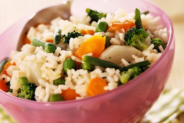 Рис с овощами и грибами