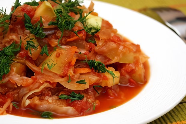 Рис с тушеными овощами