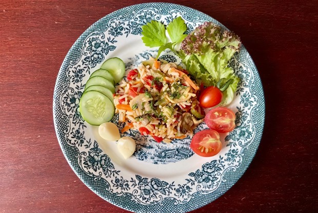 Рис, тушенный с осенними овощами