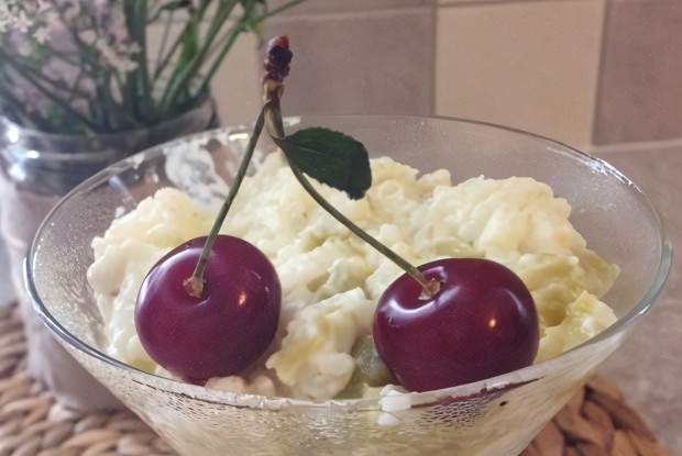 Рисовый пудинг с ревенем