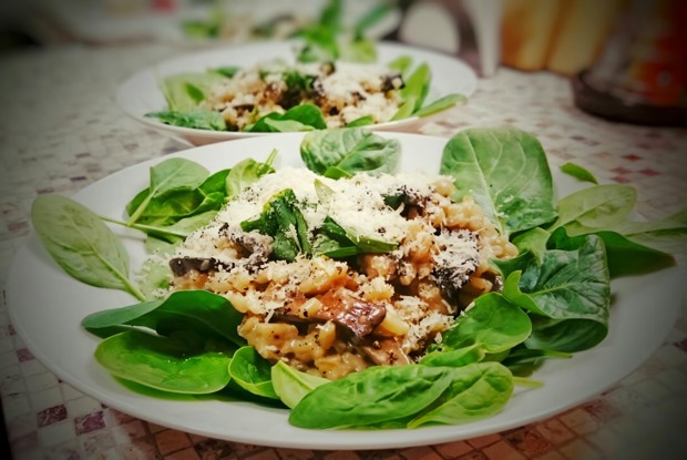 Ризотто с белыми грибами и сливками