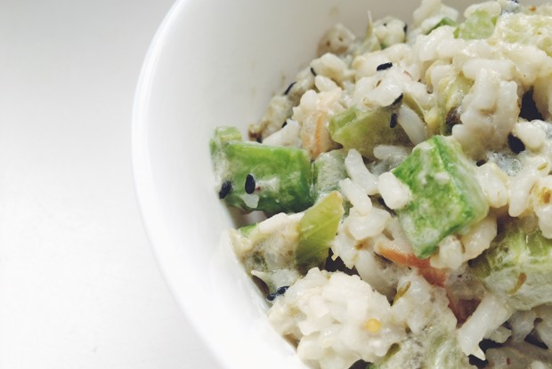 Ризотто с цуккини и черным кунжутом