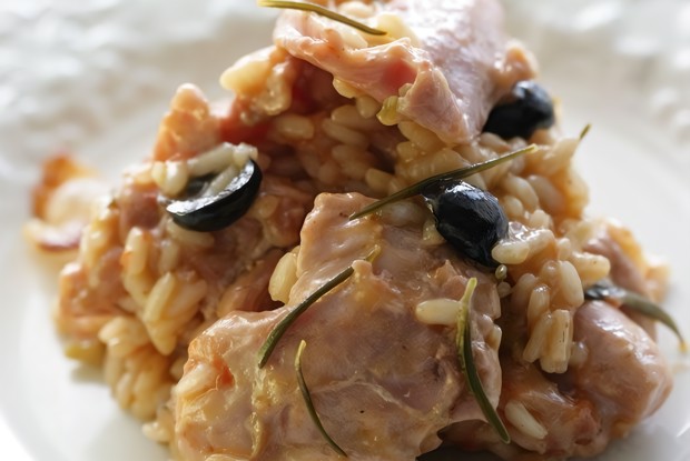 Ризотто с кроликом и оливками