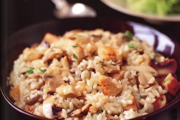 Ризотто с курицей и грибами