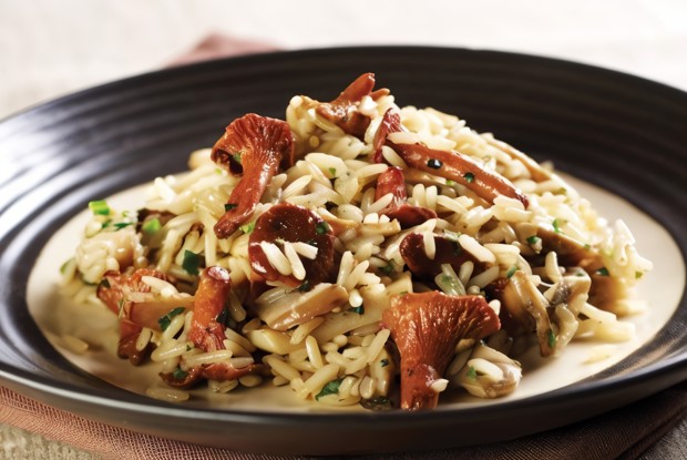 Ризотто с лисичками, луком-шалотом и пармезаном