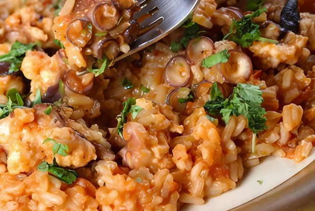 Ризотто с осьминогом (Risotto con polpo)