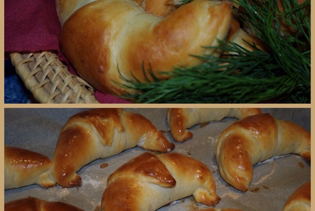 Рогалики с сыром фета и зеленью