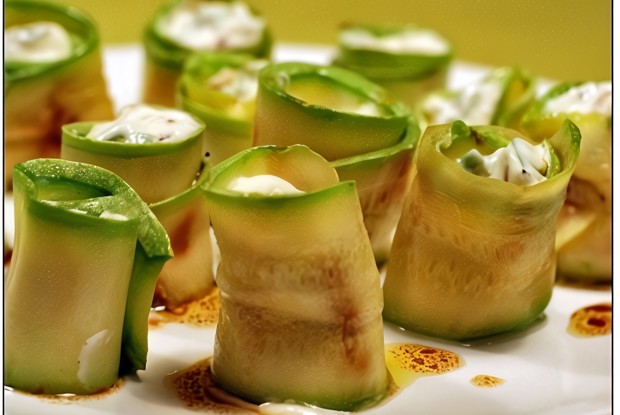 Роллы с цукини и рикоттой