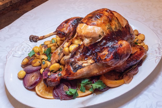 Рождественская индейка с каштанами