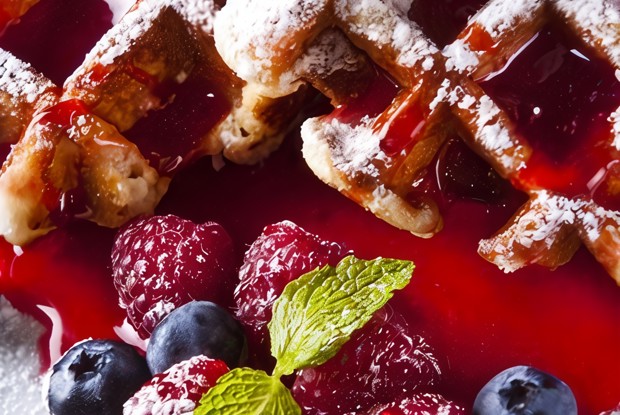 Рождественские вафли с черникой