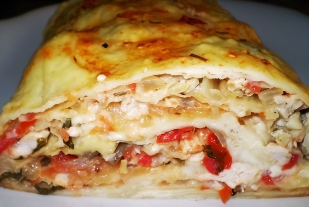 Рулет алла лазанья из тонкого лаваша