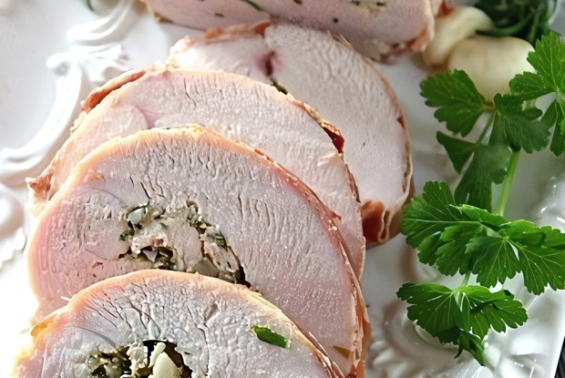 Рулет из индейки со сливами