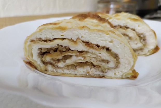 Рулет из лаваша с творогом