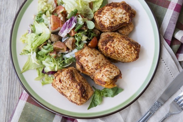 Рулеты из индейки с сыром и грибами в мультиварке