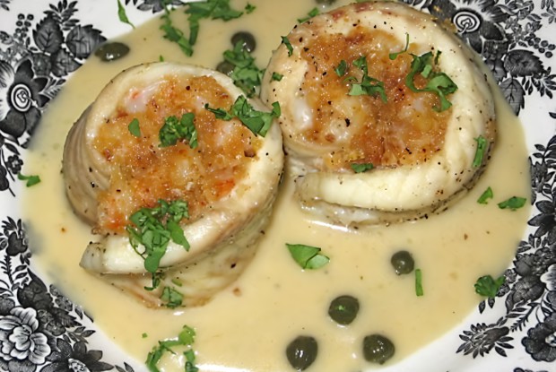 Рыба, фаршированная грибами