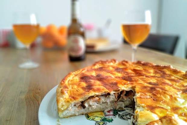 Рыбный пирог с рисом