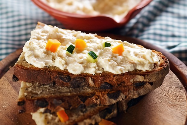 Ржаные тосты с паштетом из камамбера и тмина