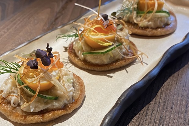 Ржаные оладьи с форшмаком