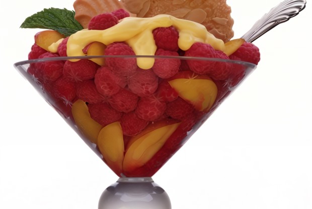 Сабайон из шампанского с малиной