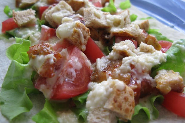 Салат «Цезарь» без добавления яиц