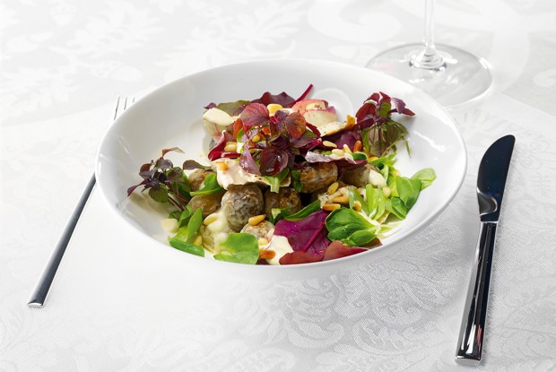 Салат из цесарки и редиса