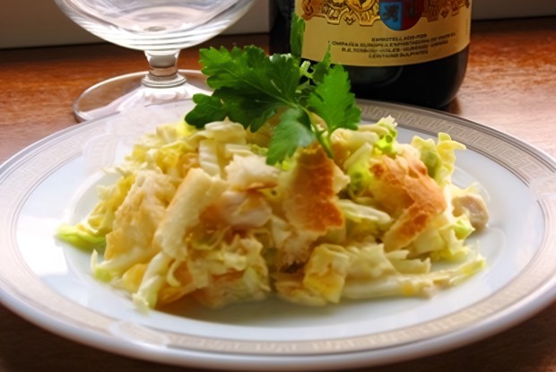 Салат из китайской капусты с курицей и апельсинами