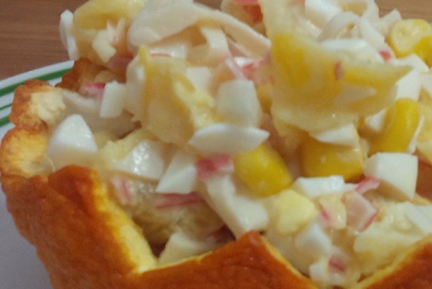 Салат из крабовых палочек и апельсинов