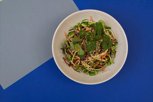 Салат из краснокачанной капусты с фруктами