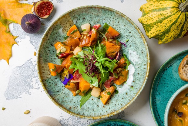 Салат из тыквы с гребешками