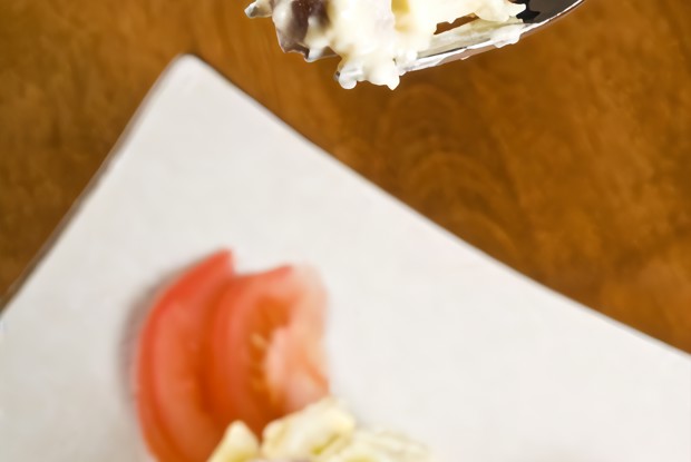 Салат оливье с печенью