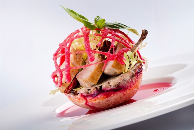 Салат с перепелом