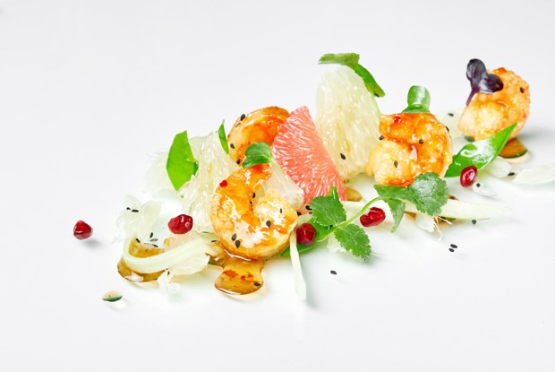 Салат с помело и креветками