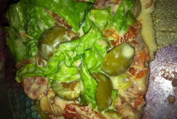 Салат со слабосоленой семгой и грейпфрутом