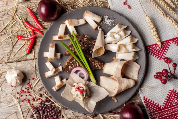 Сало мокрого посола из ресторана «Шинок»