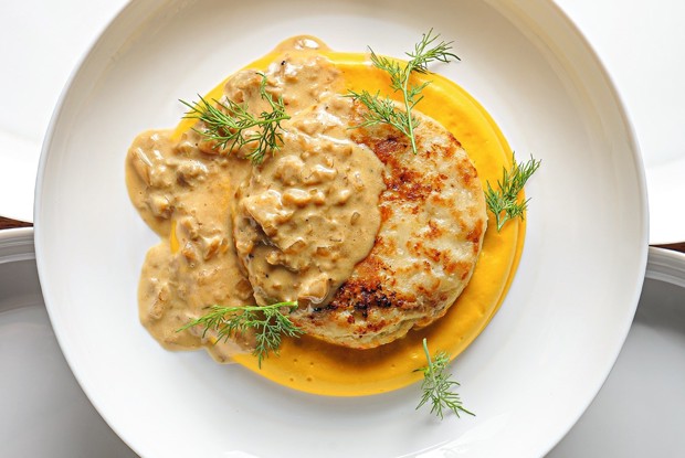 Щучья котлета на креме из моркови