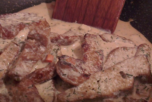 Сейтан в сливочном соусе