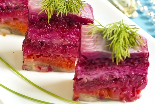 Сельдь под шубой с сыром