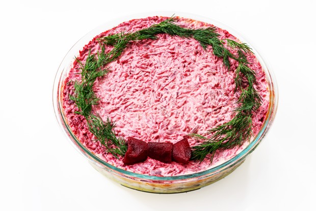 Селедка под шубой с яйцом