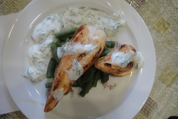 Семга с йогуртовым соусом
