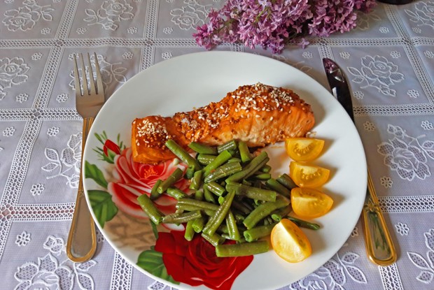 Семга в медовой глазури