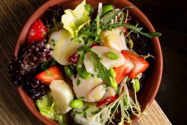 Севиче из гребешка с соусом понзу