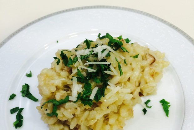 Шафрановое ризотто с белыми грибами