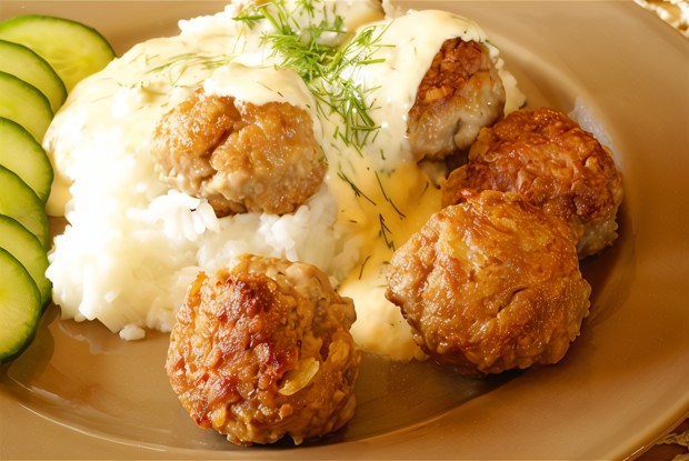 Шарики мясные с орехами и изюмом