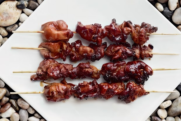 Шашлычки якитори из цесарки