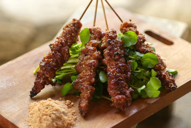 Шашлык из говядины в устричном соусе