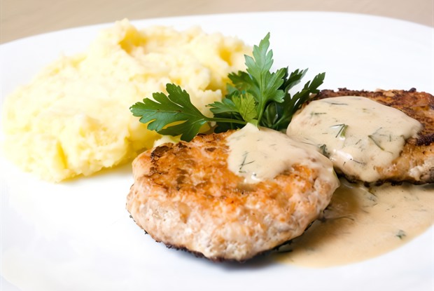 Шницель из сборных овощей в молочном соусе