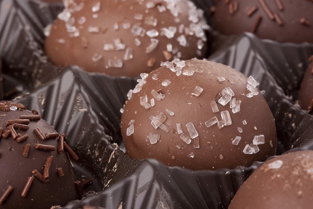 Шоколадные трюфели с шампанским в сахаре