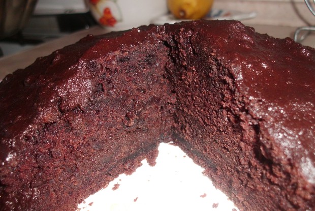 Шоколадный кекс с кремом