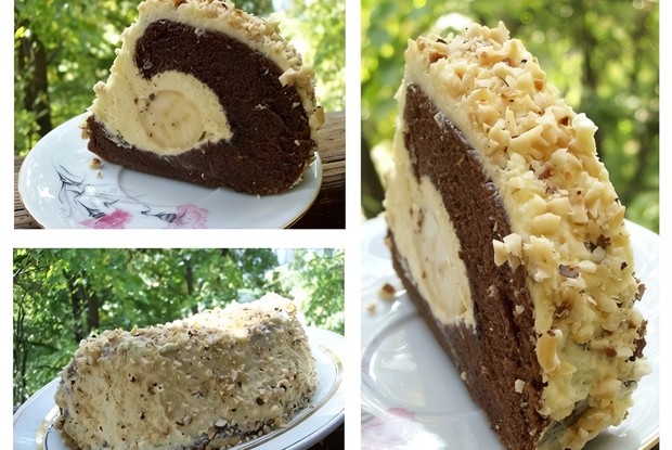 Шоколадный торт с бананом