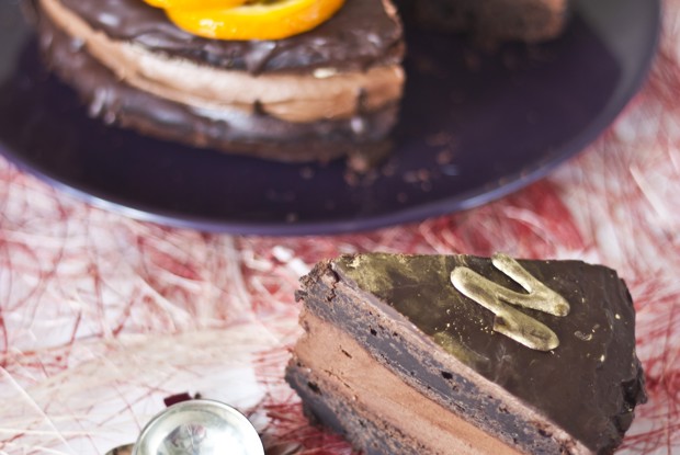 Шоколадно-апельсиновый торт с кофейным кремом